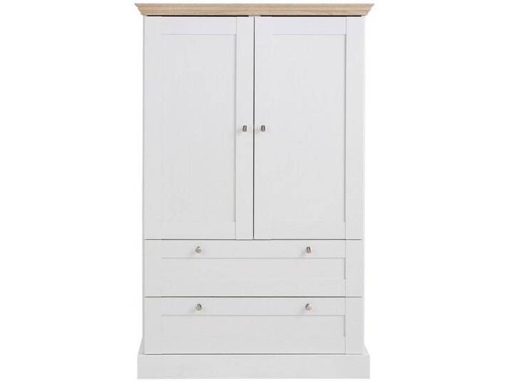 Home affaire Drehtürenschrank Binz, Wäscheschrank, Mehrzweckschrank, skandinavischer Landhausstil (B/H/T ca. 84/130/35 cm) viele Stauraummöglichkeiten, Metallgriffe, Türen mit Rahmen/ Kassetten von Home-affaire