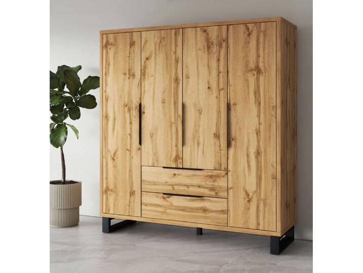 Home affaire Drehtürenschrank Bronne,Breite 191 cm, Wäscheschrank inclusive Innenausstattung Kleiderschrank, 2 Schubkästen, Metallgriffe, Garderobe Home affaire Drehtürenschrank Bronne,Breite 191 cm, Wäscheschrank inclusive Innenausstattung Kleiderschrank, 2 Schubkästen, Metallgriffe, Garderobe von Home-affaire