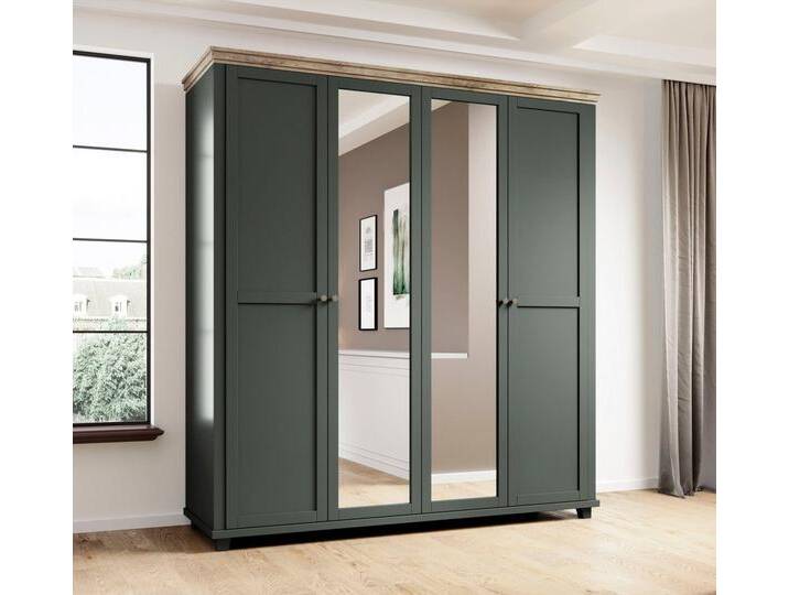 Home affaire Drehtürenschrank Evora, Landhausschrank in 3 verschieden Größen, Türen mit Soft- Close Kleiderschrank mit Spiegel, aus FSC®-zertifiziertem Holzwerkstoff von Home-affaire