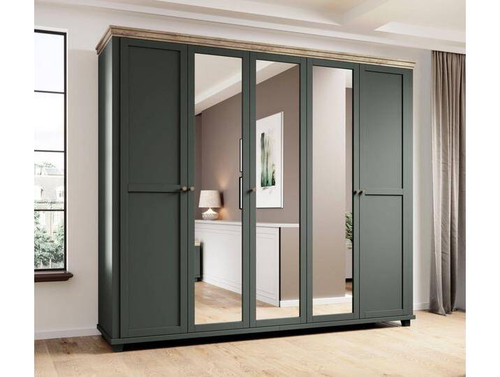 Home affaire Drehtürenschrank Evora, Landhausschrank in 3 verschieden Größen, Türen mit Soft- Close Kleiderschrank mit Spiegel, aus FSC®-zertifiziertem Holzwerkstoff von Home-affaire