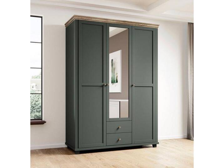 Home affaire Drehtürenschrank Evora, Landhausschrank in 3 verschieden Größen, Türen mit Soft- Close Kleiderschrank mit Spiegel, aus FSC®-zertifiziertem Holzwerkstoff von Home-affaire