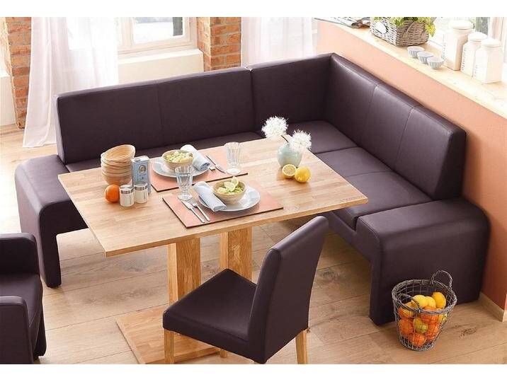 Home affaire Eckbank Bologna, in 2 Größen (langer Schenkel 180 oder 200 cm), verschiedene Qualitäten, braun, Langer Schenkel links von Home-affaire