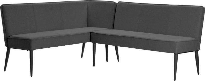 OTTO home Eckbank Lenzrose, (Esszimmerbank, Bank), mit Taschenfederkern, schwarzes Metallgestell, Breite 202 cm von OTTO home