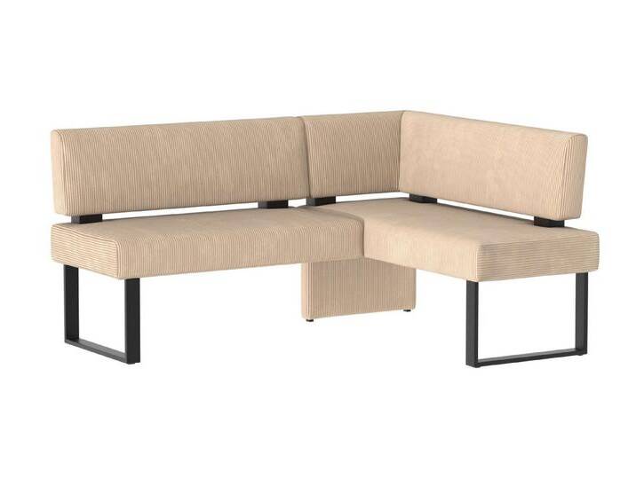 Home affaire Eckbank Oliver mit Metallgestell, Küchenbank, verschiedene Bezüge Cord Esszimmerbank OTTOs Choice, beige weiß, langer Schenkel links von Home-affaire