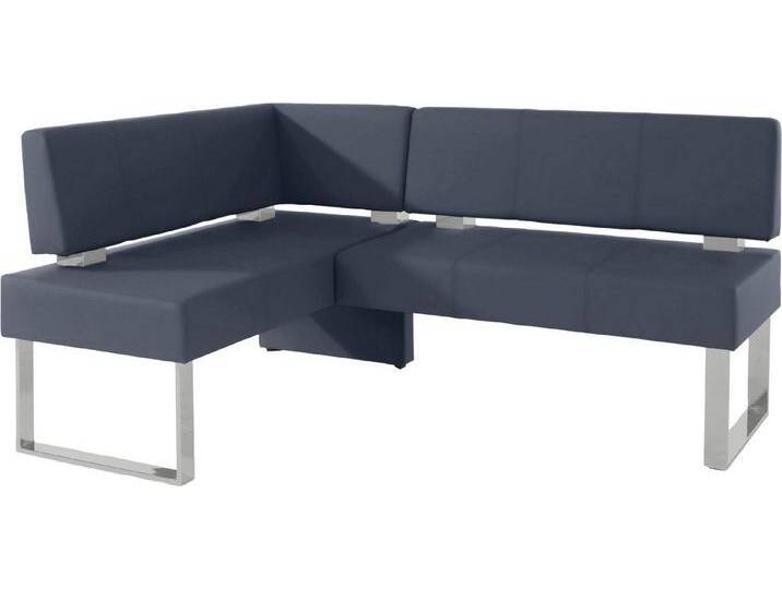 Home affaire Eckbank Rab, in 2 Breiten (180 oder 200 cm), Bezug in verschiedenen Qualitäten, blau, langer Schenkel rechts, dunkelblau (Ascona 1014) von Home-affaire