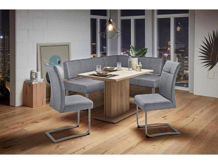 Home affaire Eckbank Rab, in 2 Breiten (180 oder 200 cm), Bezug in verschiedenen Qualitäten, grau, langer Schenkel links, grau (Fantasy 8202) von Home-affaire