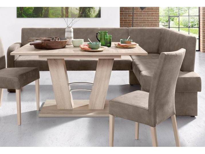 Home affaire Eckbank Umag, 210 x 60 cm, braun, langer Schenkel (Armlehne) links, schlamm von Home-affaire