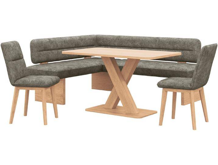 Home affaire Eckbankgruppe Louise + Miles Essecke Sitzgruppe Eckbank Küchenbank, (Set, 4-tlg., 4er), Sitzgruppe Esszimmer Stühle Tisch und Bank bequem gepolstert von Home-affaire