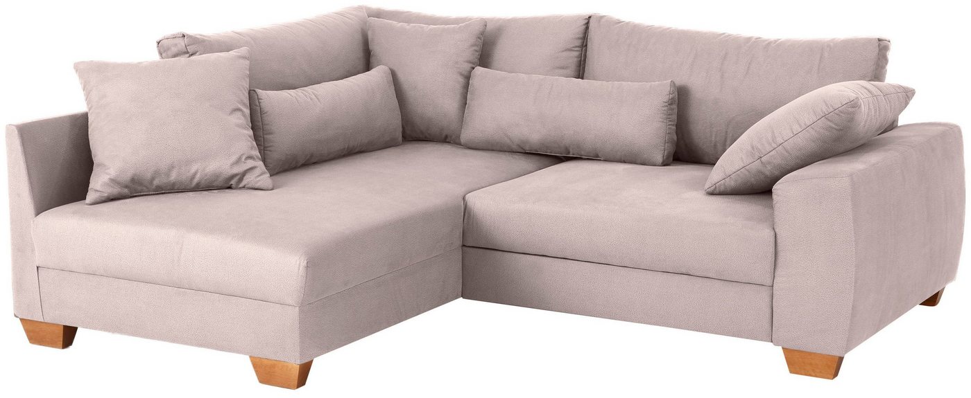 Home affaire Ecksofa L-Form, bis zu 140 kg pro Sitzfläche, incl. 2 Nierenkissen und 3 Zierkissen von Home affaire