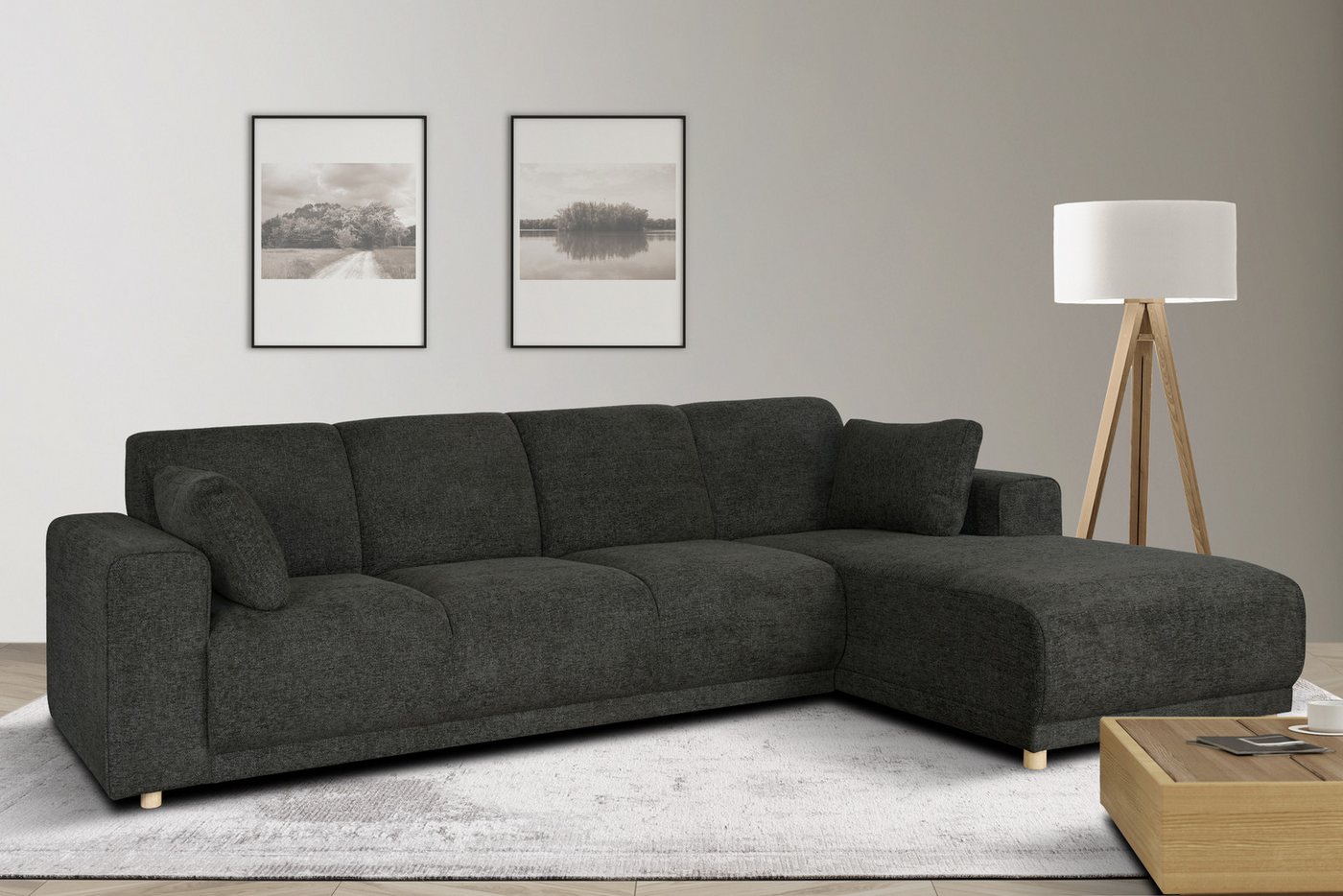 Home affaire Ecksofa LEMPS wahlweise Recamiere links oder rechts L-Form, incl. Zierkissen, Stellmaße 297x162 cm von Home affaire