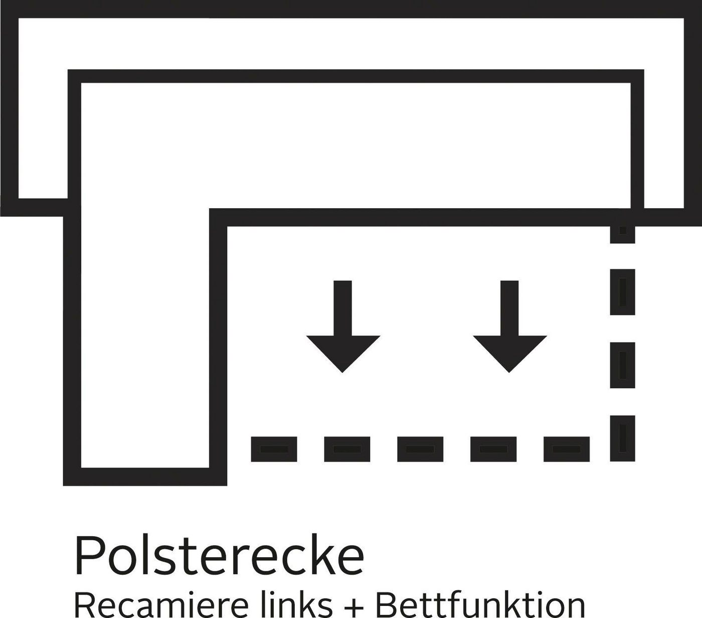 Home affaire Ecksofa Alberto L-Form, wahlweise mit Bettfunktion, inkl. Kopfteilverstellung, mit Recamiere von Home affaire