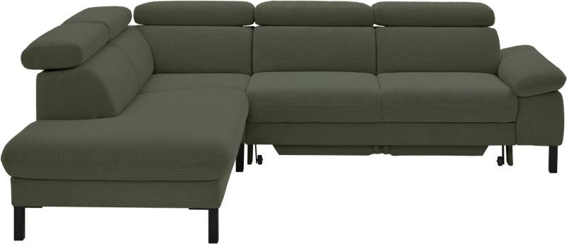 Home affaire Ecksofa Arnayon mit Querschläfer-Bettfunktion, Schlafsofa, großer Bettkasten, manuelle Kopfteilverstellung, Tonnentaschen-Federkern, Feincord L-Form von Home affaire