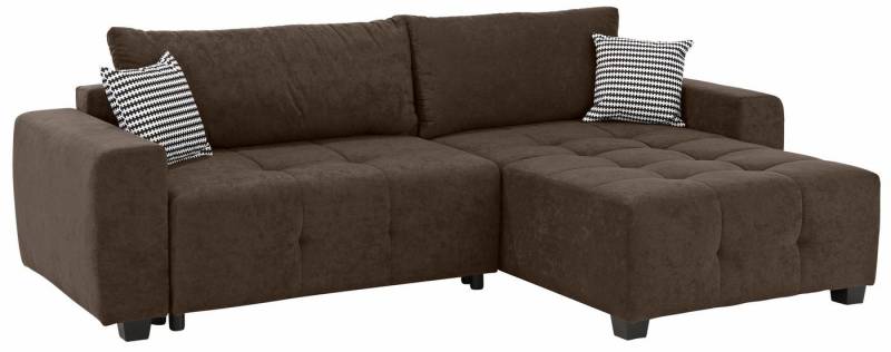 Home affaire Ecksofa Bella L-Form, wahlweise mit Bettfunktion und Bettkasten, Steppung im Sitzbereich von Home affaire
