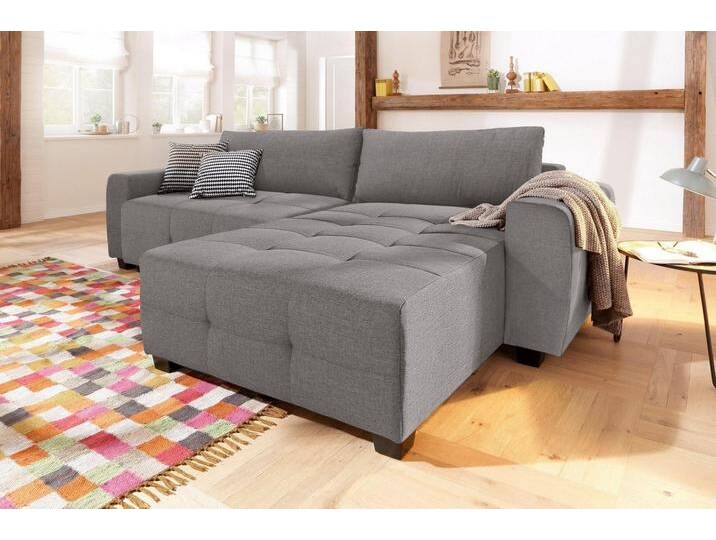 Home affaire Ecksofa Bella L-Form, B: 254 cm, mit 2 Zierkissen, Federkern, grau, mit Bettfunktion-mit Bettkasten, grau Home affaire Ecksofa Bella L-Form, B: 254 cm, mit 2 Zierkissen, Federkern, grau, mit Bettfunktion-mit Bettkasten, grau von Home-affaire