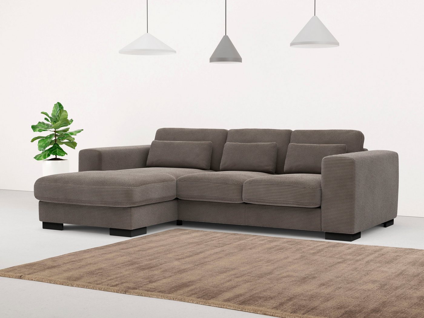 Home affaire Ecksofa Bléquin, L-Form, Inklusive 3 Zierkissen, frei im Raum stellbar von Home affaire