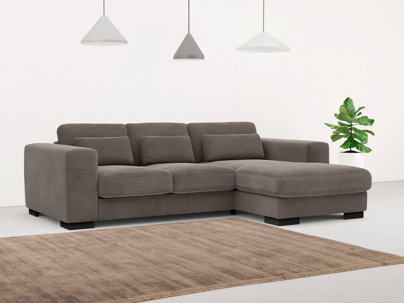 Home affaire Ecksofa Bléquin, L-Form, Inklusive 3 Zierkissen, frei im Raum stellbar von Home affaire