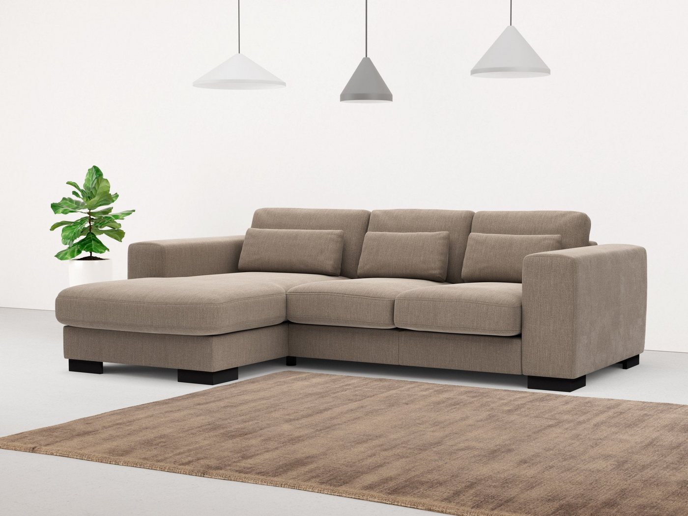 Home affaire Ecksofa Bléquin, L-Form, Inklusive 3 Zierkissen, frei im Raum stellbar von Home affaire