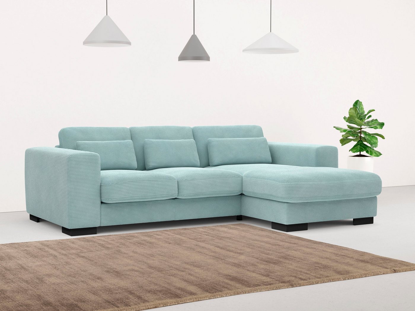 Home affaire Ecksofa Bléquin, L-Form, Inklusive 3 Zierkissen, frei im Raum stellbar von Home affaire