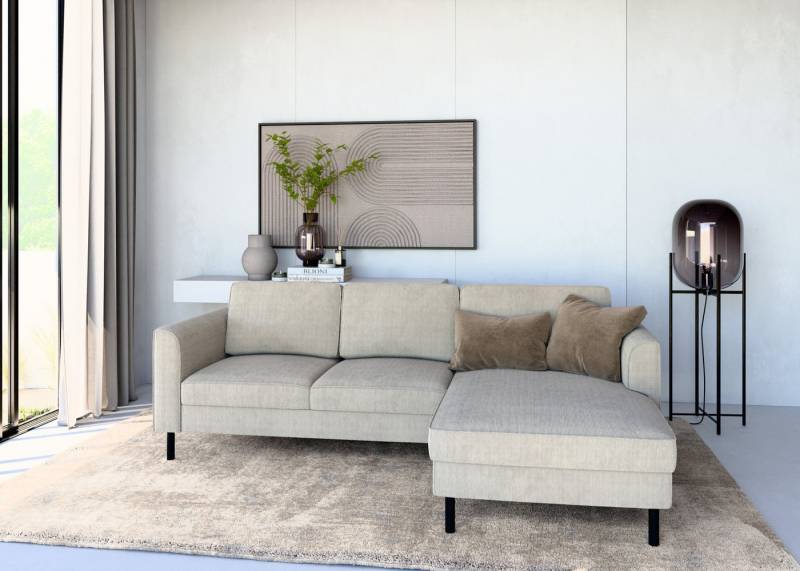 Home affaire Ecksofa Booster Couch wahlweise mit Schlaffunktion und Bettkasten-auch in Cord, Recamiere beidseitig montierbar, Sofa in L-Form, 232 cm von Home affaire