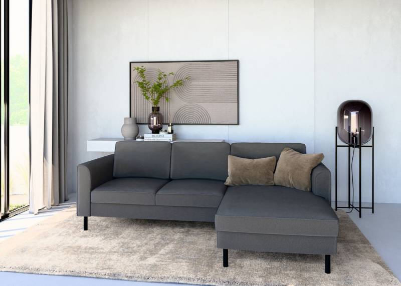 Home affaire Ecksofa Booster Couch wahlweise mit Schlaffunktion und Bettkasten-auch in Cord, Recamiere beidseitig montierbar, Sofa in L-Form, 232 cm von Home affaire