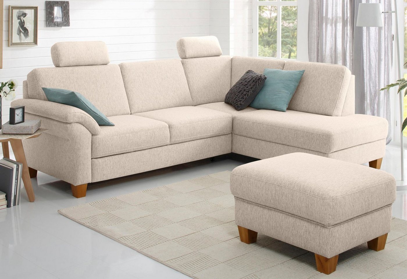 Home affaire Ecksofa Borkum, mit Federkern, wahlweise mit Bettfunktion von Home affaire