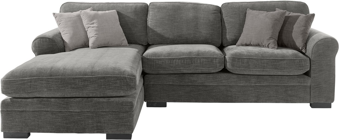 Home affaire Ecksofa Broughton L-Form, weicher Sitzkomfort, incl. 4 Zierkissen, Keder von Home affaire