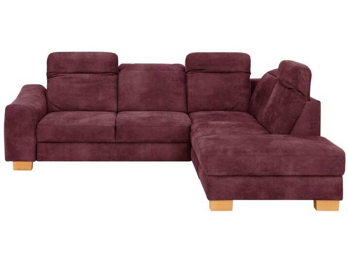 Home affaire Ecksofa Dundee L-Form, rot, inkl. Kopfteilverstellung-ohne Bettfunktion-ohne Stauraum, bordeaux von Home-affaire