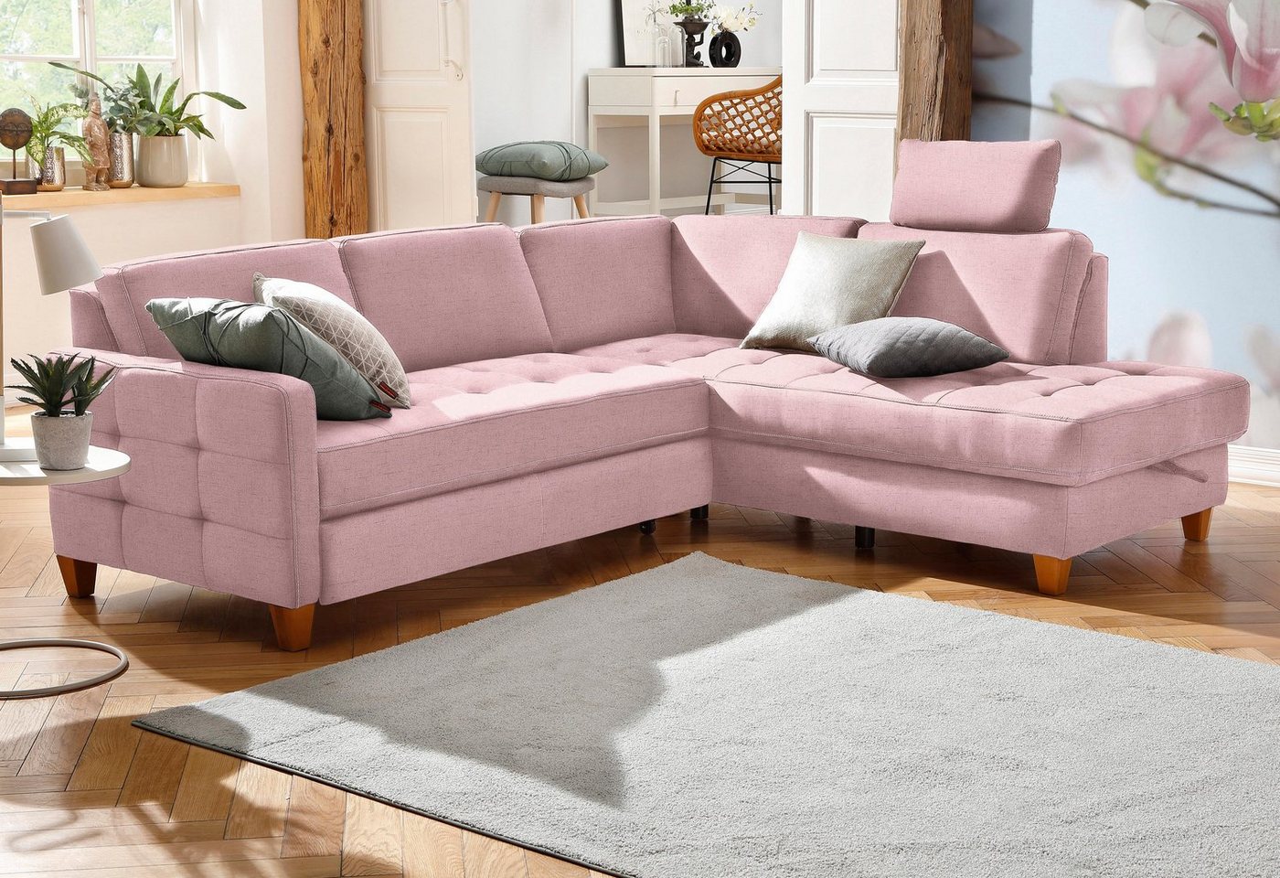 Home affaire Ecksofa Earl, wahlweise auch mit Bettfunktion oder Bettfunktion mit Bettkasten von Home affaire