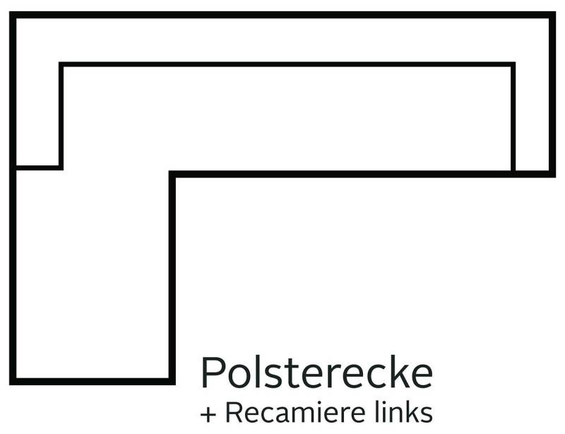 Home affaire Ecksofa Falk klare Linien, elegant und zeitlos, L-Form, mit Federkern und wahlweise mit Bettfunktion von Home affaire