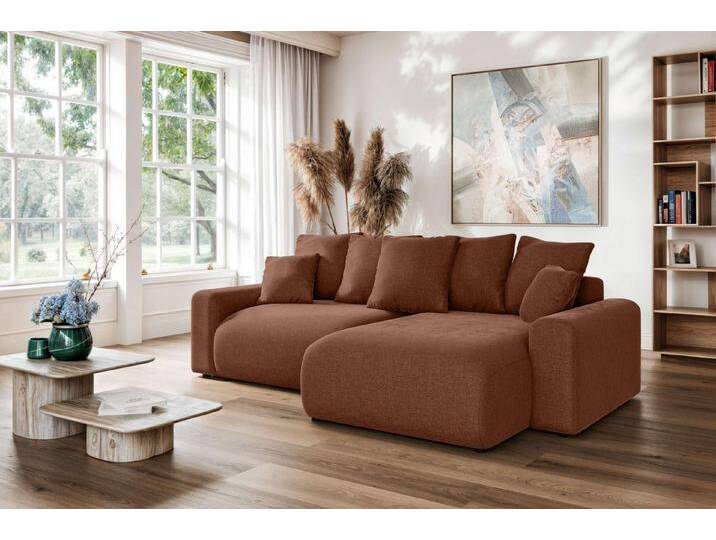 Home affaire Ecksofa LAKESIDE klein mit Bettfunktion und Bettkasten, B/T/H 235/142/84 cm, L-Form, Recamiere beidseitig montierbar, mit Wellenunterfederung von Home-affaire