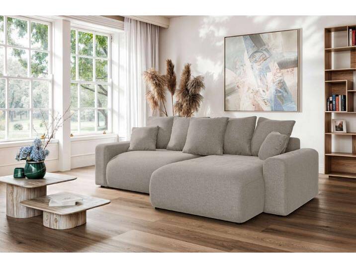 Home affaire Ecksofa LAKESIDE klein mit Bettfunktion und Bettkasten, B/T/H 235/142/84 cm, L-Form, Recamiere beidseitig montierbar, mit Wellenunterfederung von Home-affaire