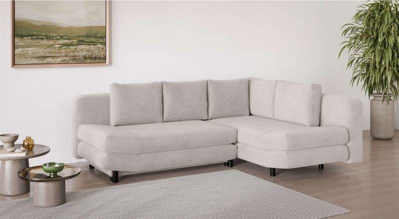 Home affaire Ecksofa LENNARA Schlafsofa mit Bettkasten, Maße B/T/H: 234/179/85 cm, L-Form mit Ottomane rechts/links, mit Wellenunterfederung von Home affaire
