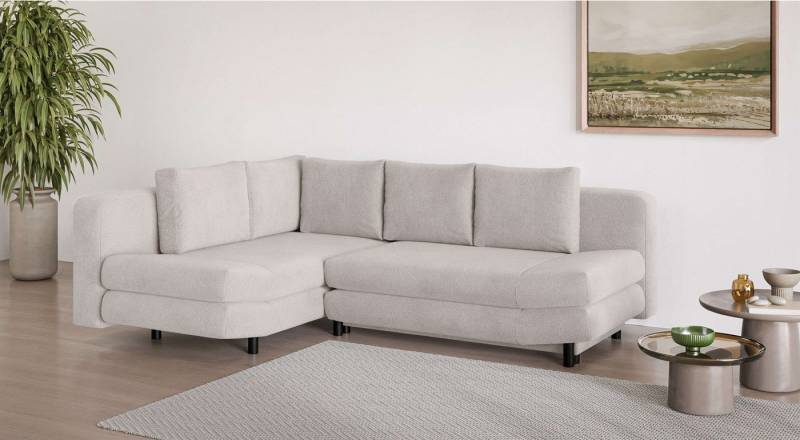 Home affaire Ecksofa LENNARA Schlafsofa mit Bettkasten, Maße B/T/H: 234/179/85 cm, L-Form mit Ottomane rechts/links, mit Wellenunterfederung von Home affaire