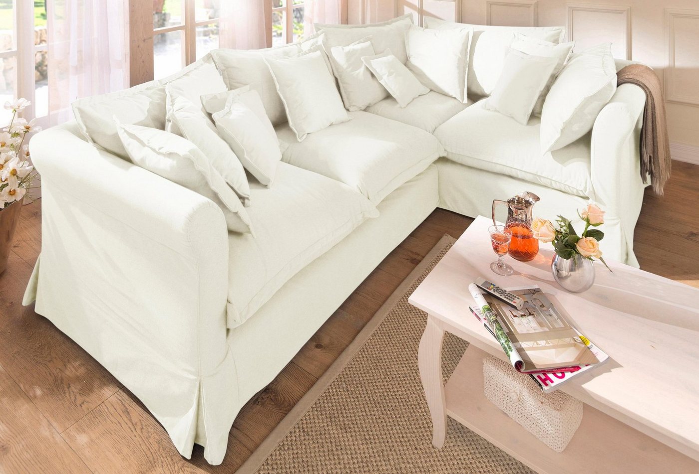 Home affaire Ecksofa Luise L-Form, mit vielen losen Kissen und abnehmbarer Husse von Home affaire