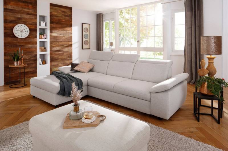 Home affaire Ecksofa Mauritius L-Form, mit Kopfteil- und Armlehnverstellung, mit Bettfunktion und Bettkasten von Home affaire