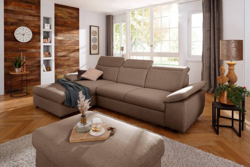 Home affaire Ecksofa Mauritius L-Form, mit Kopfteil- und Armlehnverstellung, mit Bettfunktion und Bettkasten von Home affaire