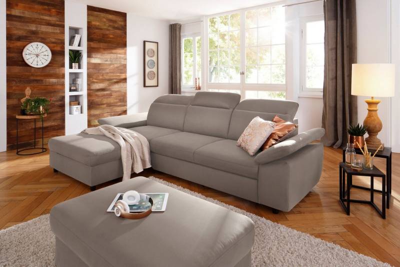 Home affaire Ecksofa Mauritius L-Form, mit Kopfteil- und Armlehnverstellung, mit Bettfunktion und Bettkasten von Home affaire
