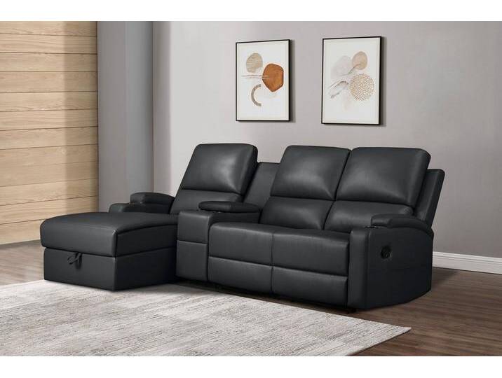 Home affaire Ecksofa NAPORI Multimediasofa, 3er Kinosessel XXL, L-Form, 3 Bezugsstoffe, Kinosofa mit Relaxfunktion, Getränkehalter von Home-affaire