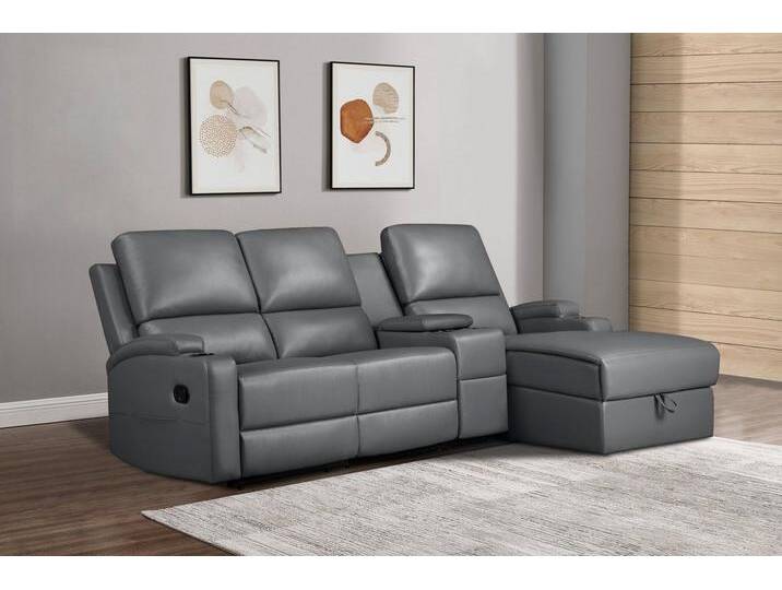 Home affaire Ecksofa NAPORI Multimediasofa, 3er Kinosessel XXL, L-Form, 3 Bezugsstoffe, Kinosofa mit Relaxfunktion, Getränkehalter von Home-affaire