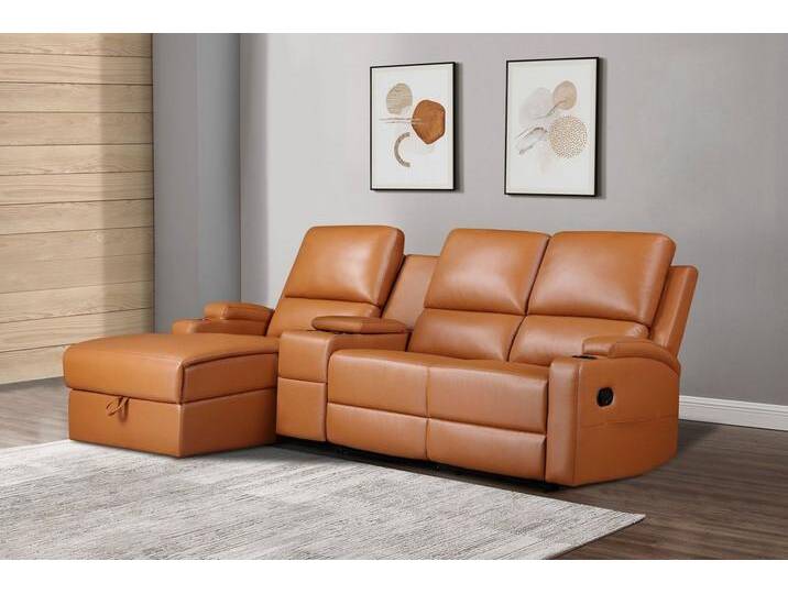Home affaire Ecksofa NAPORI Multimediasofa, 3er Kinosessel XXL, L-Form, 3 Bezugsstoffe, Kinosofa mit Relaxfunktion, Getränkehalter von Home-affaire