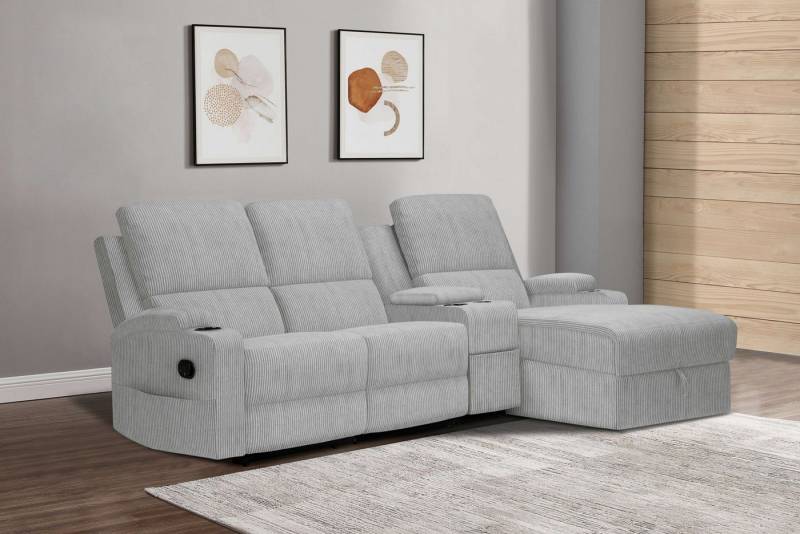 Home affaire Ecksofa NAPORI Multimediasofa, 3er Kinosessel XXL, L-Form, Cord, Kinosofa mit Relaxfunktion, Getränkehalter, Staufach und Staukasten von Home affaire