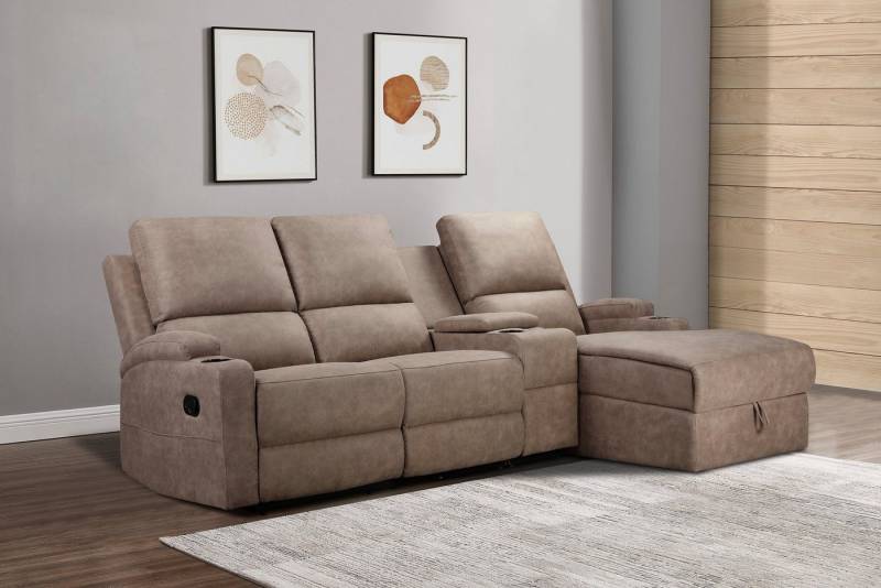 Home affaire Ecksofa Napori Multimediasofa, 3er Kinosessel XXL, L-Form, Kinosofa mit Relaxfunktion, Getränkehalter, Staufach und Staukasten von Home affaire