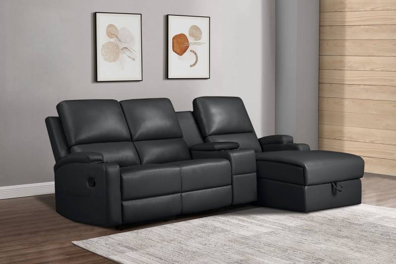 Home affaire Ecksofa NAPORI Multimediasofa, 3er Kinosessel XXL, L-Form, 3 Bezugsstoffe, Kinosofa mit Relaxfunktion, Getränkehalter, Staufach und Staukasten von Home affaire