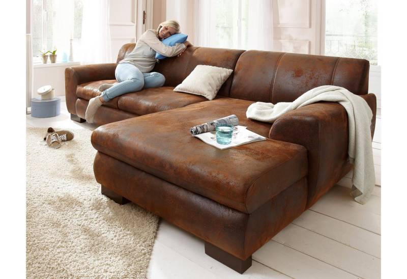 Home affaire Ecksofa Nika zeitlos und elegant, L-Form, wahlweise mit Bettfunktion, auch in Cord von Home affaire