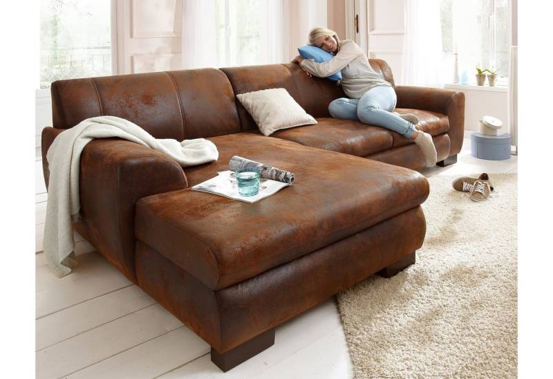 Home affaire Ecksofa Nika zeitlos und elegant, L-Form, wahlweise mit Bettfunktion, auch in Cord von Home affaire