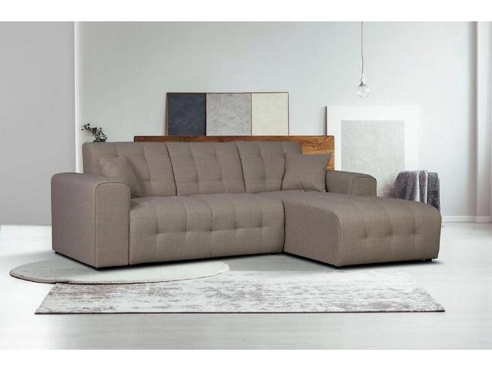 Home affaire Ecksofa Nosia L-Form, incl. 2 Zierkissen, mit feiner Steppung, braun, taupe von Home-affaire
