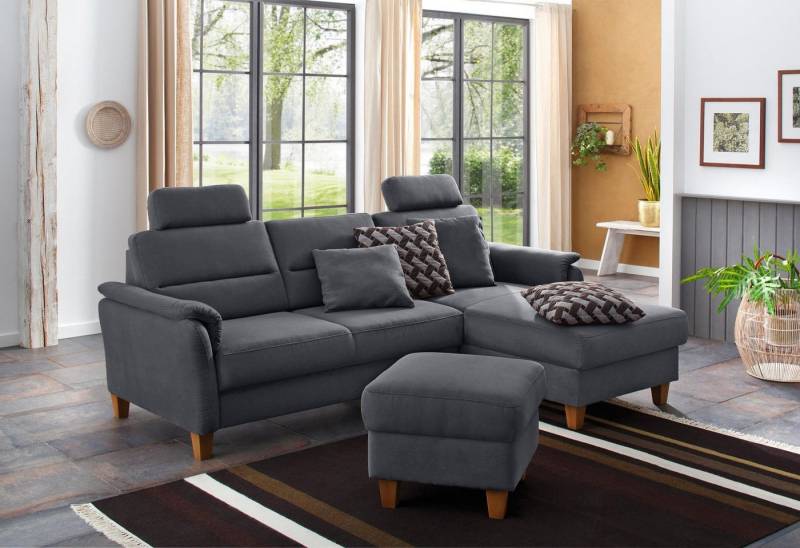 Home affaire Ecksofa Palmera L-Form, Federkern, wahlweise mit Bettfunktion und mit/ohne Bettkasten von Home affaire