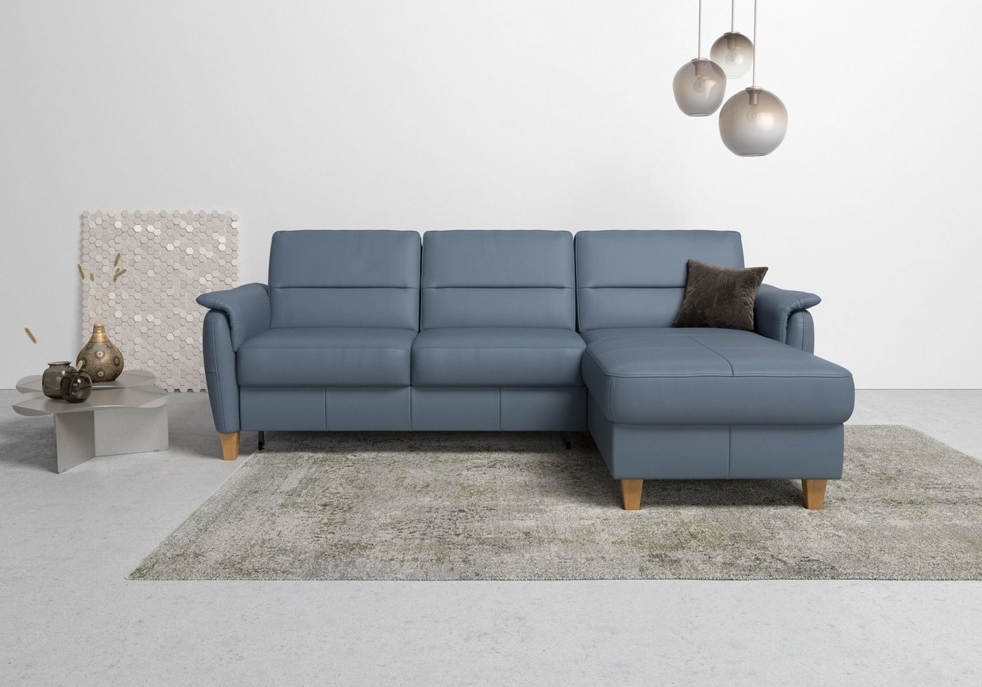 Home affaire Ecksofa Palmera L-Form, Federkern, wahlweise mit Bettfunktion und mit/ohne Bettkasten von Home affaire