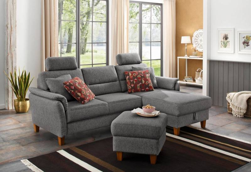 Home affaire Ecksofa Palmera L-Form, Federkern, wahlweise mit Bettfunktion und mit/ohne Bettkasten von Home affaire