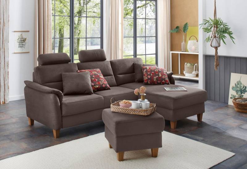 Home affaire Ecksofa Palmera L-Form, Federkern, wahlweise mit Bettfunktion und mit/ohne Bettkasten von Home affaire